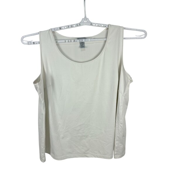 Catherines Womens Plus Size 3X Tank Top 26/28W White Sleeveless - Picture 1 of 4